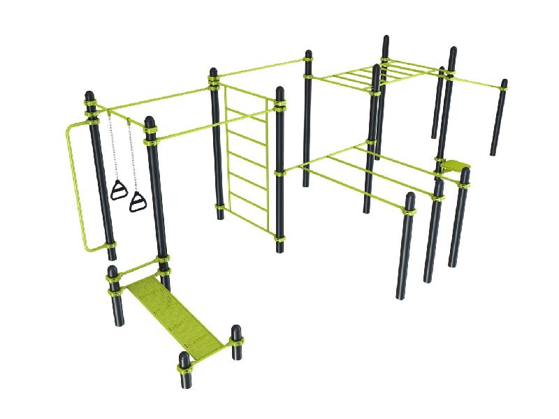Station de Street Workout DAMAPRO en acier galvanisé thermolaqué, pour parc sportif en plein air - SPOT 3_0