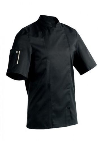 Veste de cuisine noire Nero Robur - tissu haut de gamme, coupe moderne, manches longues_0
