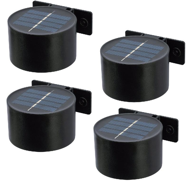 4 appliques murales solaires H4.5cm Noir Lumisky - noir 3666162012335_0