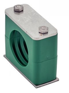72122 - Colliers de fixation en polypropylène vert - Plaque inférieure à souder et renfort inox 304L - Bene Inox_0
