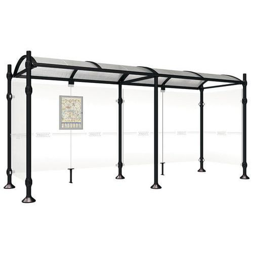 ABRI BUS PROVINCE 5 M 2 BARDAGES LAT. POMMEAU INOX NOIR 9005 - PROCITY