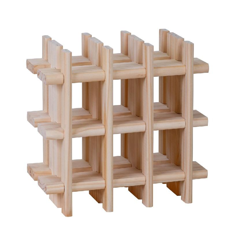 Aranaz MUEBLEAR - Casier à bouteilles modulaire pour 9 bouteilles en bois 13,4x22x32,5cm - 7006_0