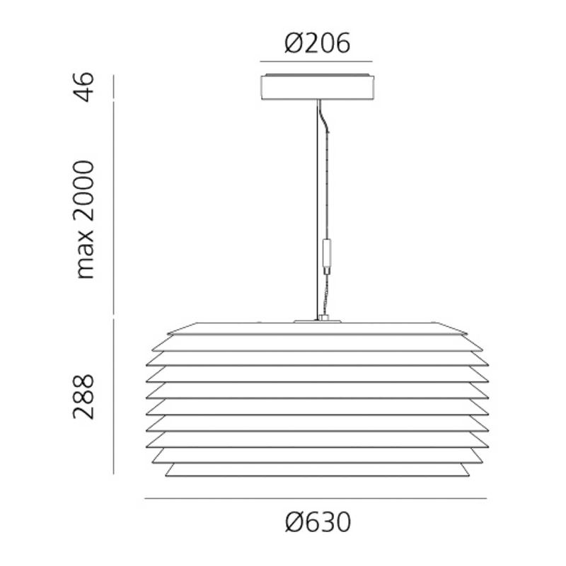 ARTEMIDE SLICING SUSPENSION LED, IP65, Ø 63 CM