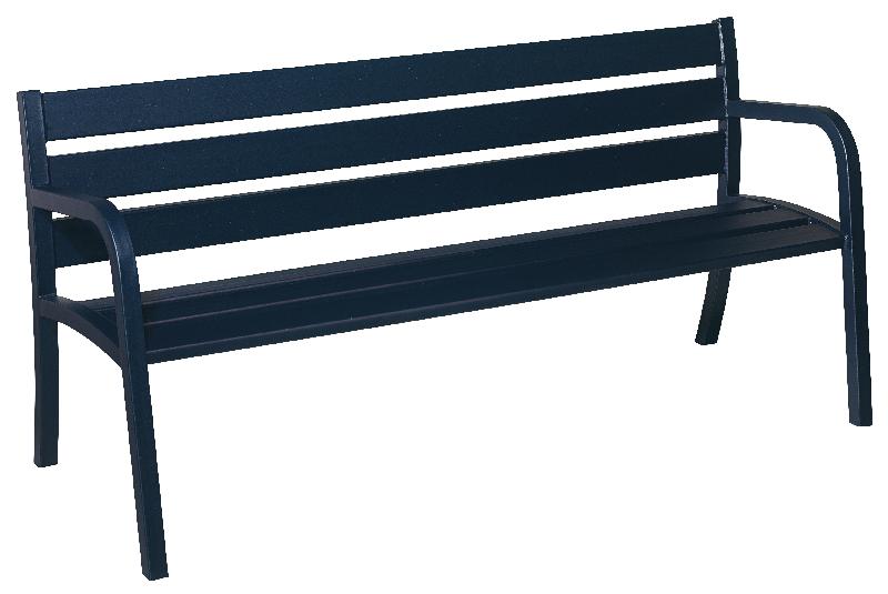 Banc public en métal CDIRECT-PRO MODO - 6 lames - Peinture bleu sable 700 - Longueur 1,80 m_0
