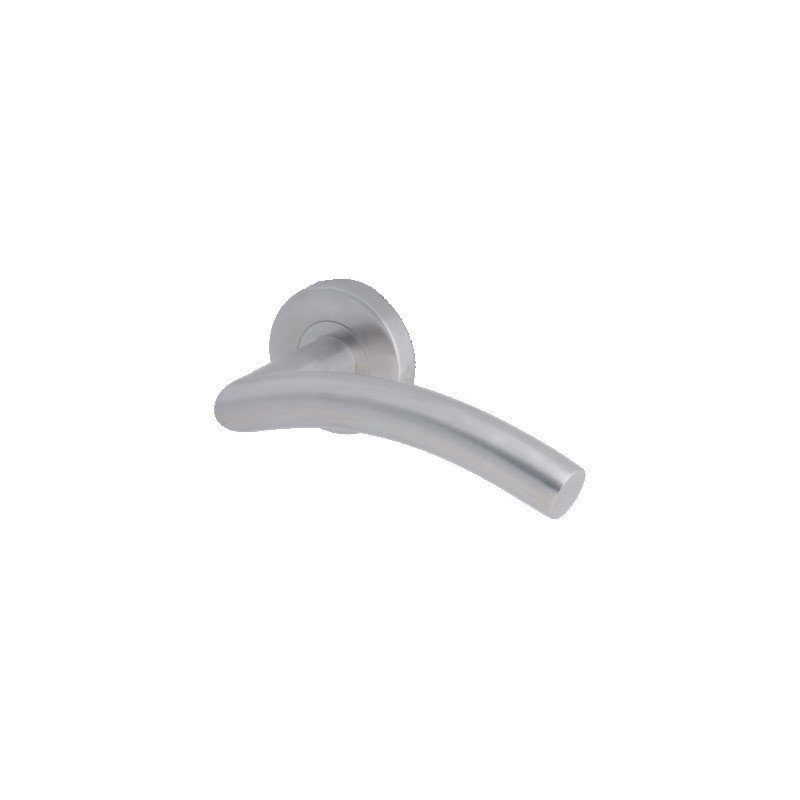BÉQUILLE DOUBLE JADE SUR ROSACE BEC DE CANE INOX 1494 - HERACLES - B-INOX-04