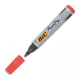 BIC MARQUEUR PERMANENT POINTE OGIVE CORPS PLASTIQUE ENCRE À BASE D'ALCOOL ROUGE 2000