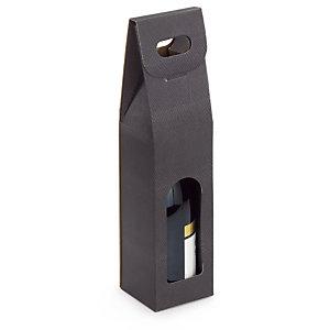 BOÎTE POUR 1 BOUTEILLE À POIGNÉE EFFET CROCO 9 X 9 X 38,5 CM