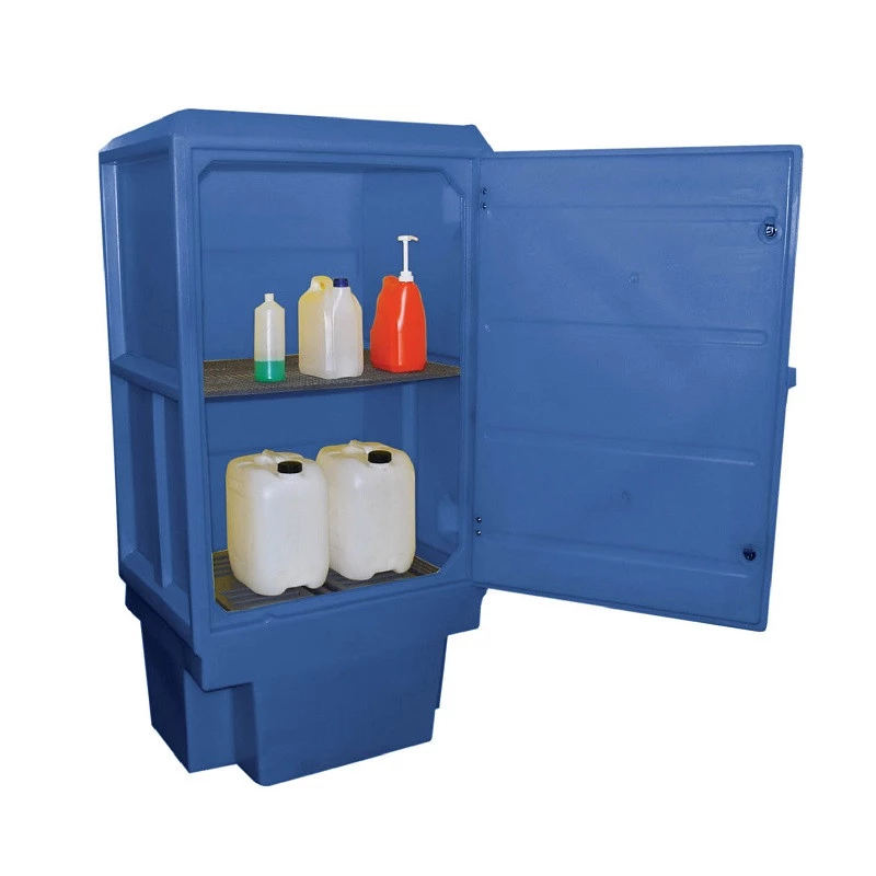 Box de rétention plastique avec porte et étagère_0