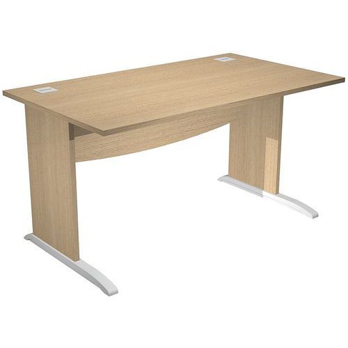 BUREAU DROIT AVEC PIEDS L EN BOIS VISUAL - 140 CM - CHÊNE - ARTARREDI