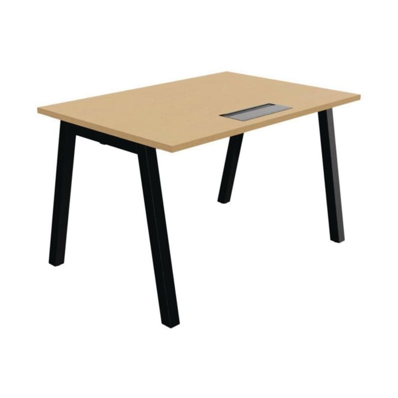 Bureau droit individuel avec top access PARTAGE - fabriqué en France - plateau en mélamine 70 ou 80 cm_0