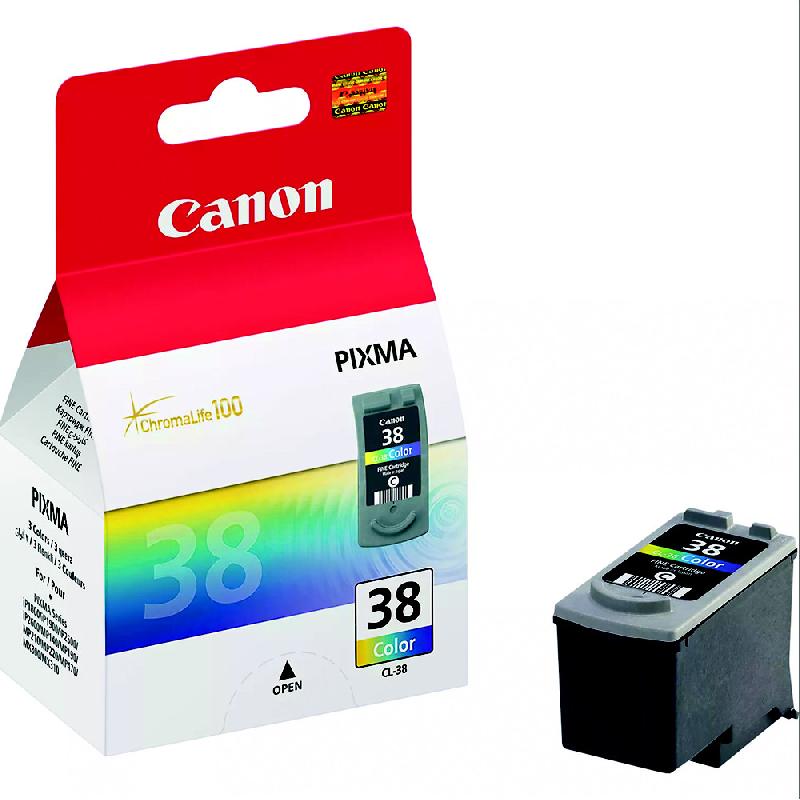 CARTOUCHE CANON CL 38 COULEURS (CYAN + MAGENTA + JAUNE) POUR IMPRIMANTES JET D'ENCRE