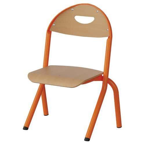 CHAISE MALIBU AST - T1 - ASS/DOS HÊTRE / ACIER ORANG 1028 - MANUTAN EXPERT