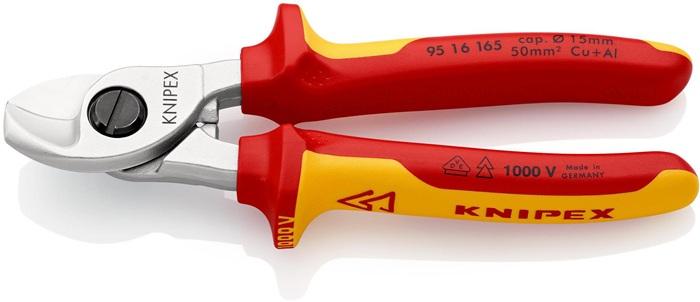 Coupe-câble 165 mm - tête chromée VDE - gaines multicomposant - forme 1 KNIPEX_0
