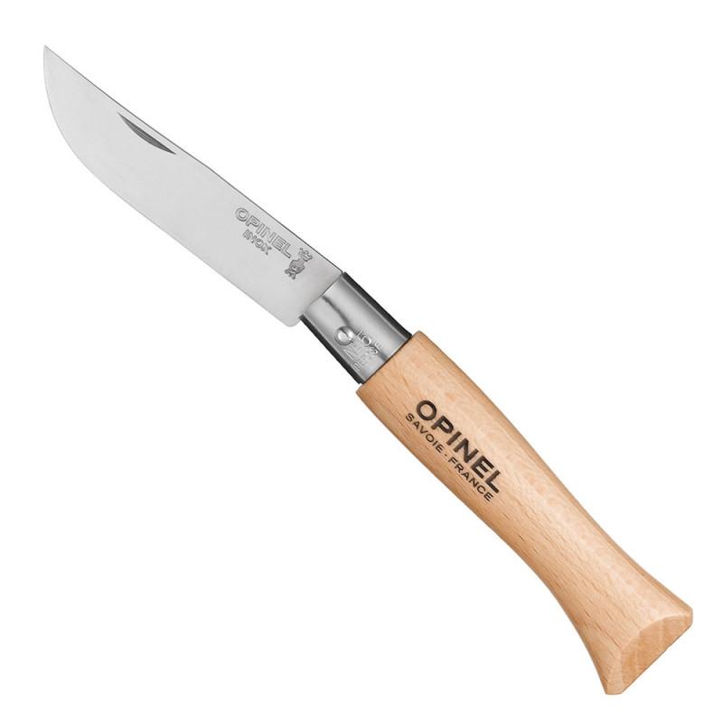 COUTEAU DE POCHE N°5 MANCHE EN BOIS DE HÊTRE - LAME INOX 6CM - OPINEL - CARBONE
