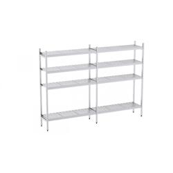 Distform Rayonnage en Acier Inoxydable Linéaires Clayettes Perforées 2090 à 2990 mm 4 Niv P500 Acier inoxydable 2390x500x - 651637561886_0