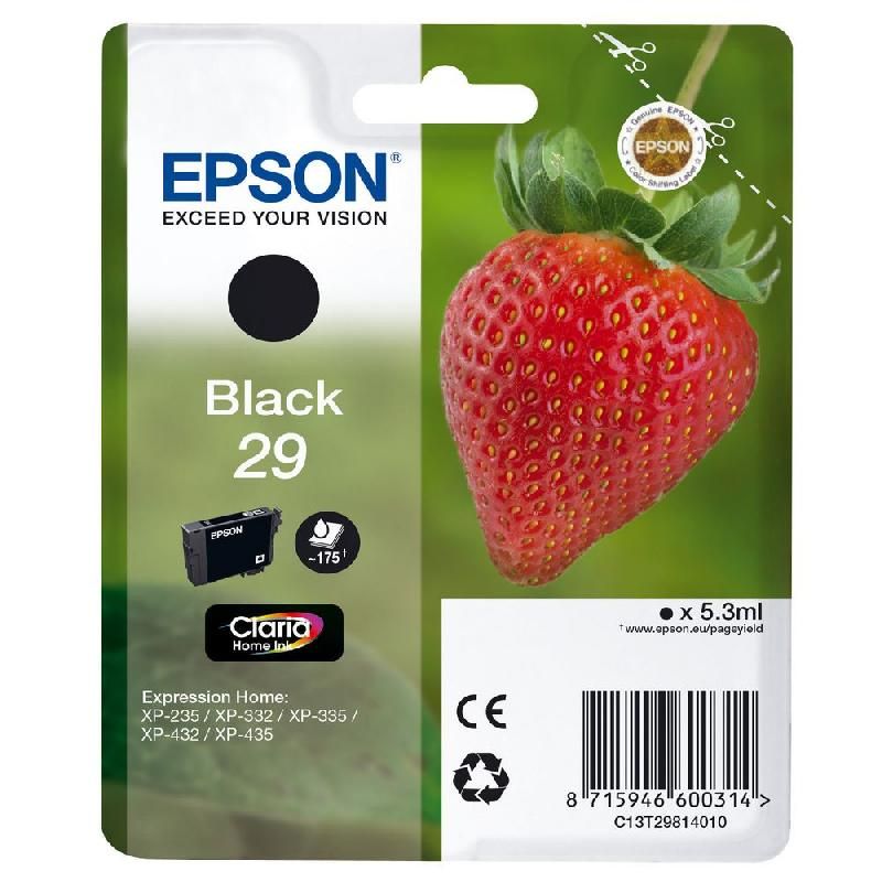 EPSON CARTOUCHE D'ENCRE FRAISE 29 (C13T29814010) - CLARIA HOME INK - COULEUR: NOIR