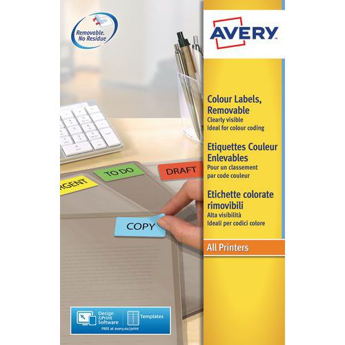 ETIQUETTES ENLEVABLES ILC VERT 635 X 339 MM - AVERY