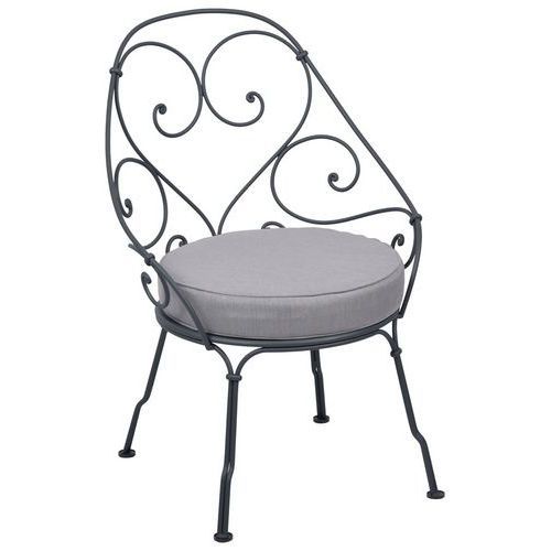 FAUTEUIL CABRIOLET 1900 CARBONE COUSSIN GRIS FLANELLE - FERMOB
