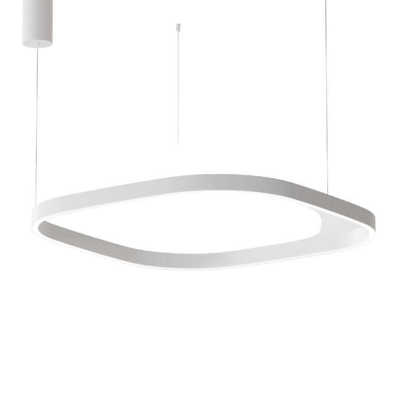 Gea Luce Criseide S/1G Q Suspension Carrée Led 80W 5300Lm 3000K Dimmable Aluminium Blanc Satiné - Gealuce - blanc CRISEIDE S/1G Q - BIANCO_0