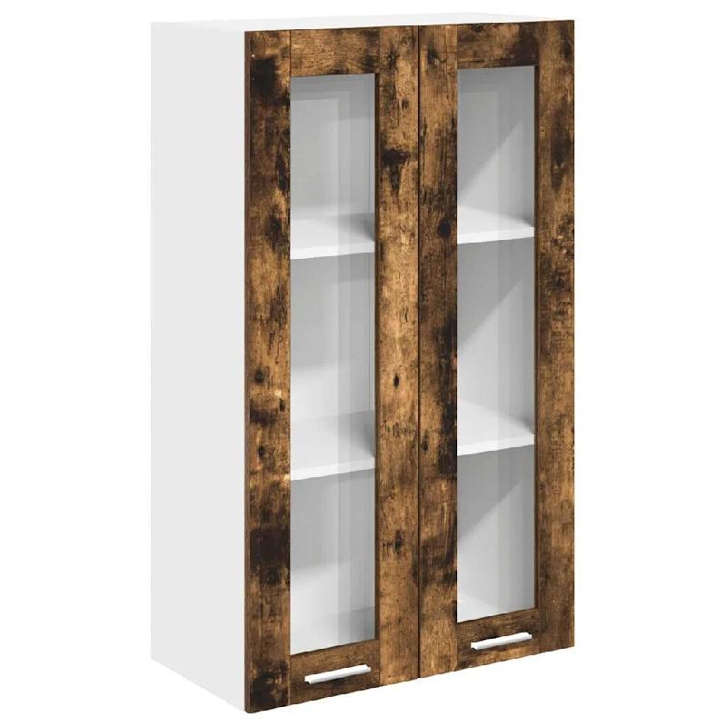 Helloshop26 - Armoire suspendue design moderne intérieure 60 x 31 x 100 cm grand espace de rangement en bois d'ingénierie chêne fumé 02_0053429 -_0