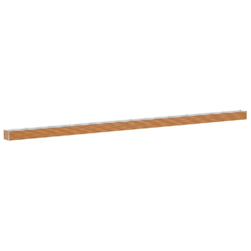 Helloshop26 - Jardinière surélevée moderne espace extérieur 1164 x 50 x 36 cm design industriel en acier galvanisé marron clair 02_0059038 - marr_0