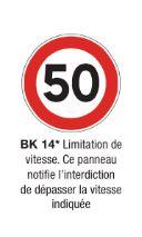 Panneau routier de signalisation de prescription BK14 - limitation de vitesse_0