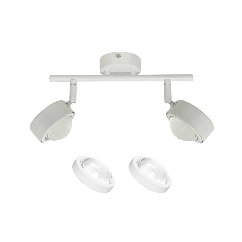 LINDBY SPOT JYLA, BLANC, LENTILLE, 4.200 K, À 2 LAMPES, GX53