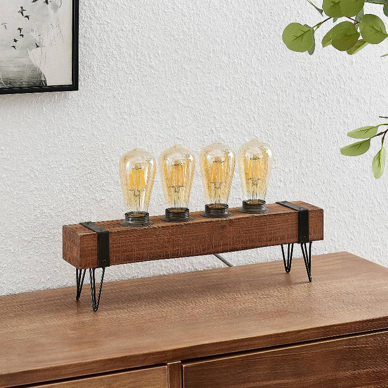 LINDBY SVERINA LAMPE À POSER EN BOIS, À 4 LAMPES