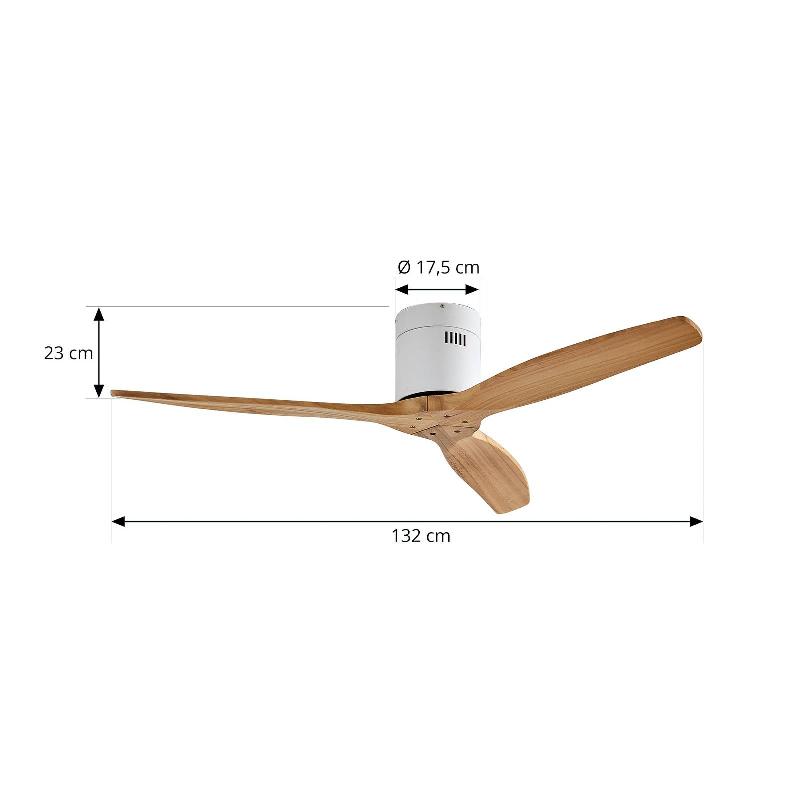 LUCANDE VENTILATEUR DE PLAFOND VINDUR, BLANC/BOIS, DC, SILENCIEUX