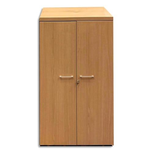 Armoire mélaminée Emma - 2 portes - Hauteur 198 cm - Coloris blanc/chêne_0