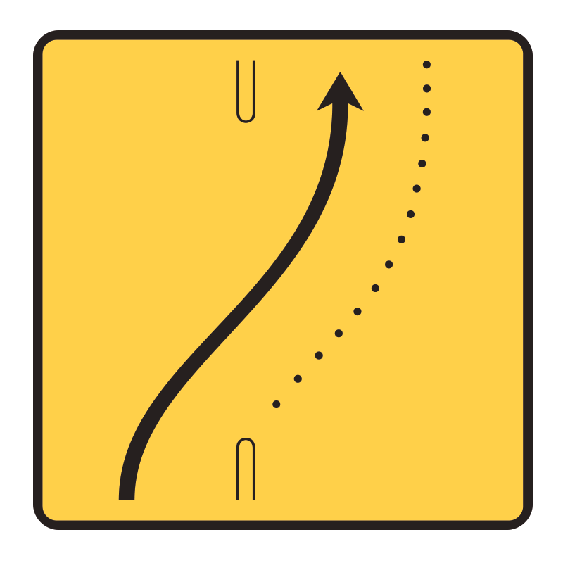 Panneau voirie temporaire KD8 ex4 - Signalisation de changement de chaussée à droite_0
