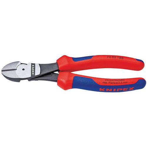 PINCE COUPANTE DE CÔTÉ DÉMULTIPLIÉE 200MM - BI-MATIÈRE - TÊTE POLIE - KNIPEX