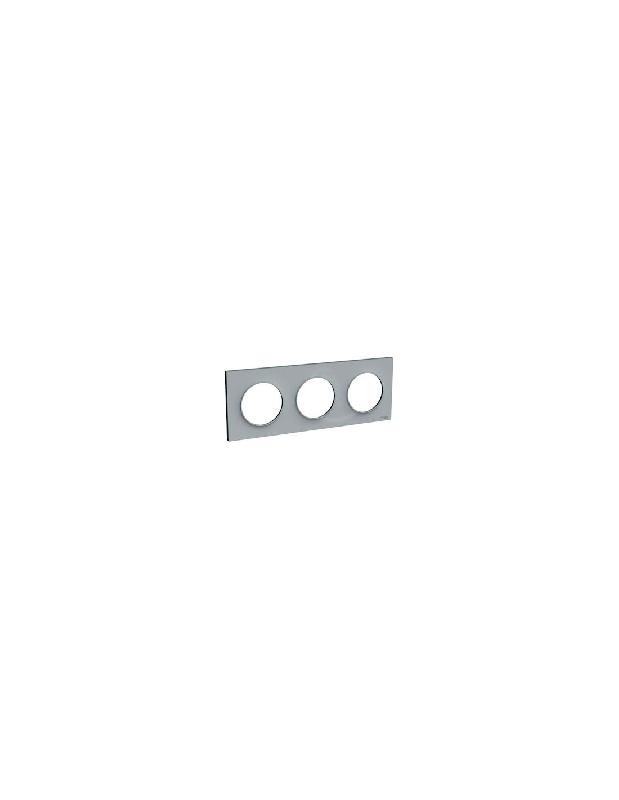PLAQUE ODACE STYL GRISE 3 POSTES HORIZONTAL/VERTICAL ENTRAXE 71MM - SCHNEIDER ELECTRIC - S520706A1
