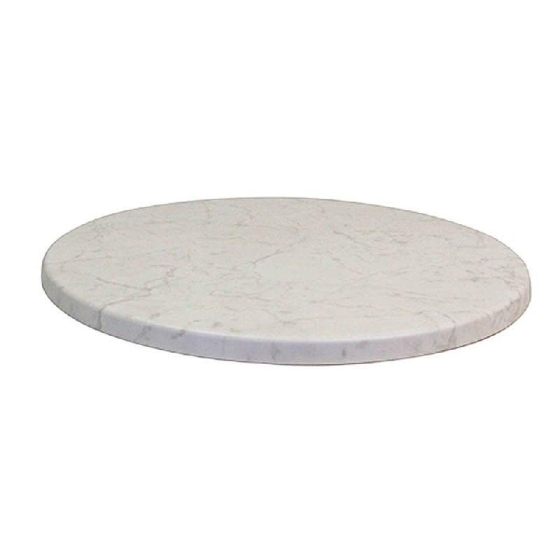 Plateau rond de table extérieur Classic Line Ø60cm décor blanc marbré_0