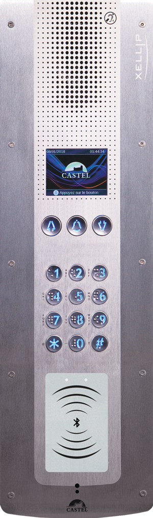 Portier audio Full IP/SIP à défilement de noms et clavier conforme loi Handicap - Lecteur Mifare+ évolutif et Bluetooth - XE PAD AUDIO CLAV MI EVO_0
