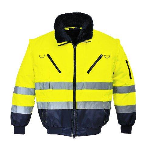 PORTWEST PJ50 BLOUSON PILOTE 3 EN 1 HAUTE VISIBILITÉ JAUNE/MARINE - TAILLE XXXL