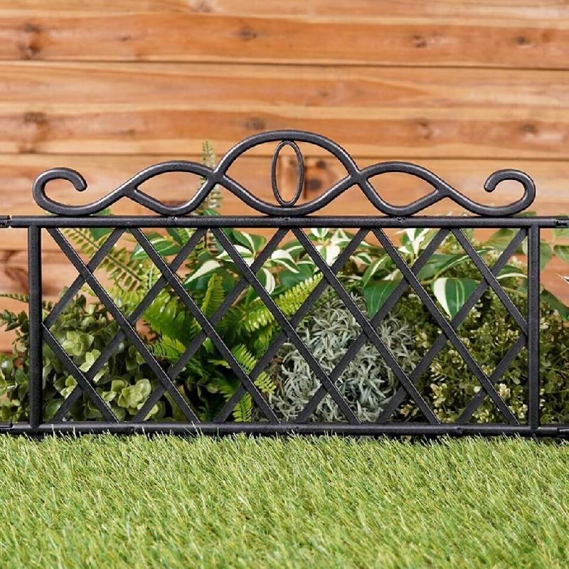 Progarden clôture de jardin décorative 5 pcs pp noir 48x34 cm 447579_0