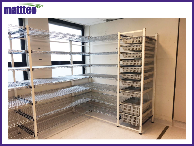 Rayonnage pour médicaments modulable en acier époxy ou inox - Compatible RFID - MODUL-IT_0
