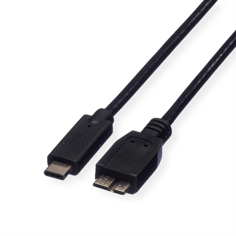 ROLINE Câble USB 3.2 Gen 1, C-Micro B, M/M, noir, 0,5 m_0