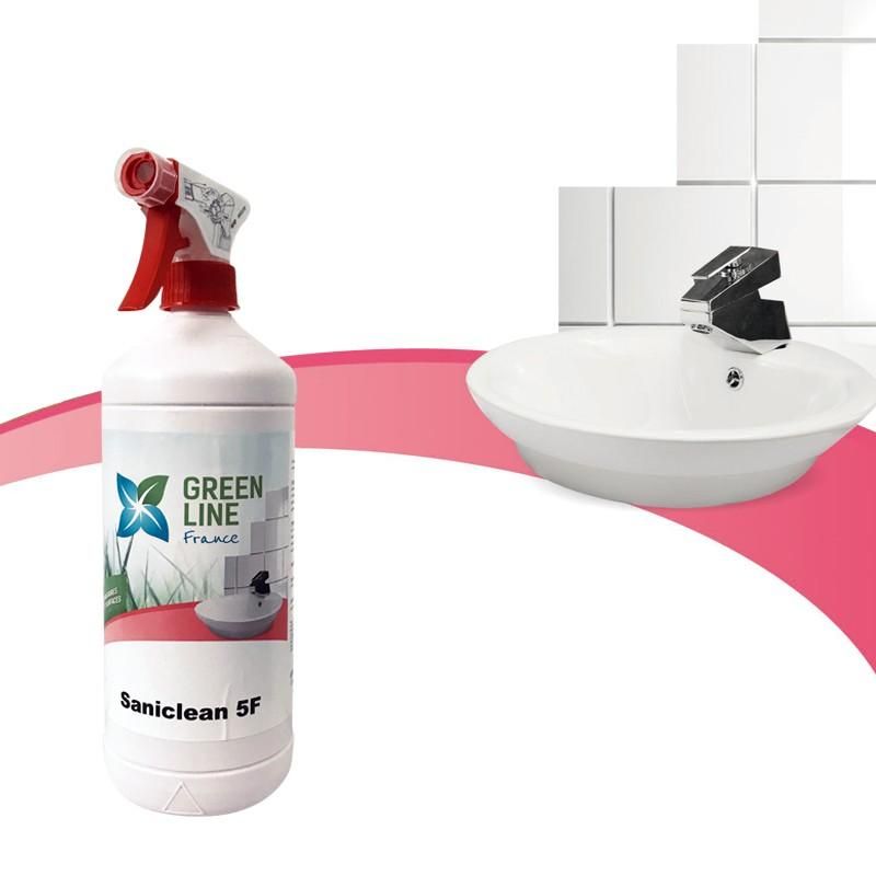Saniclean 5F - Référence SAN-SANCLE-5F/1 - Produit d'entretien des WC - Nettoyant, détartrant, désincrustant, désoxydant, désinfectant_0