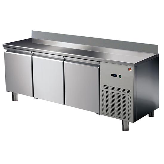 Table réfrigérée 3 portes gn 1/1 avec dosseret -2°/+8°c - 1865x700x850 mm - BNA0213_0