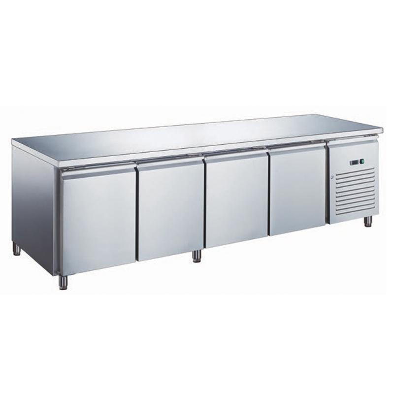 Table réfrigérée sans dosseret inox négative avec évaporateur ventilé 4 portes 553 litres - GN4101BTX_0