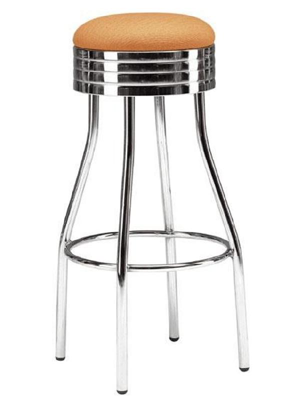Tabouret de bar Greg - châssis chromé - assise rembourrée_0