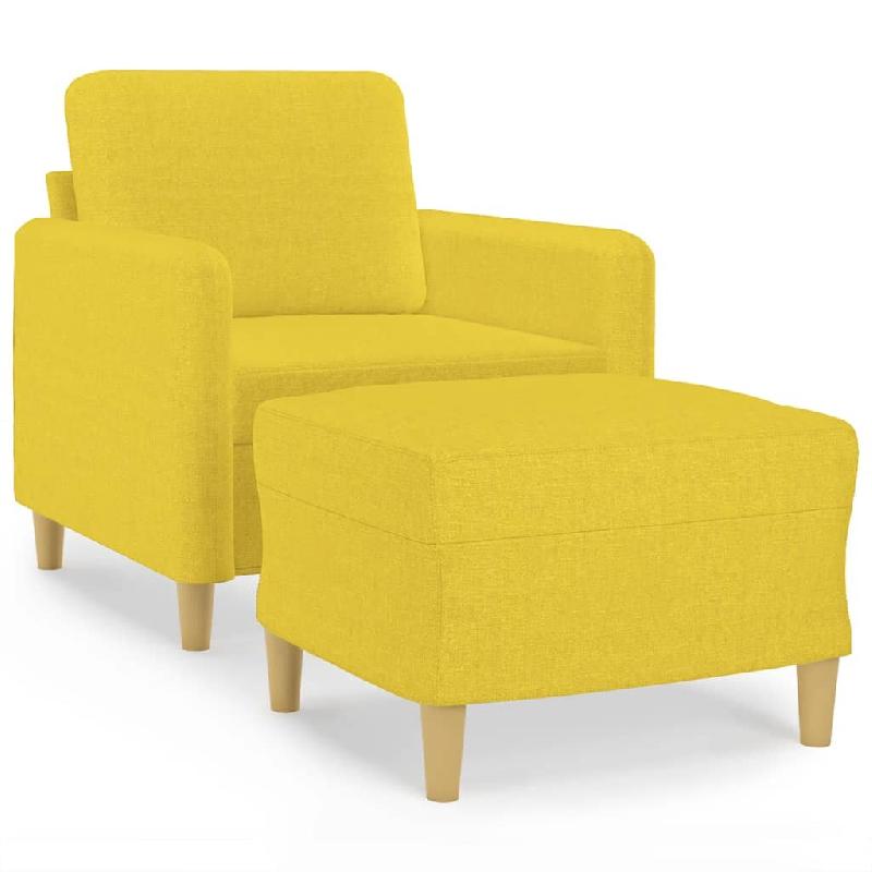 VidaXL Fauteuil avec repose-pied Jaune clair 60 cm Tissu Modèle Orion Master Studio - 3201189_0