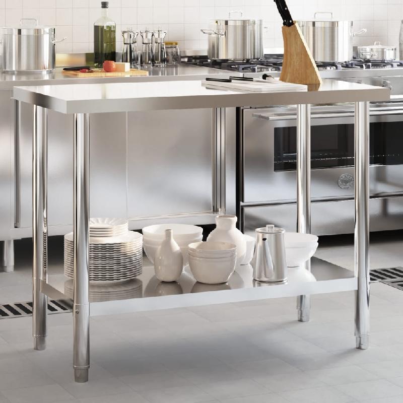 Vidaxl table de travail de cuisine 110x55x85 cm acier inoxydable 376465_0