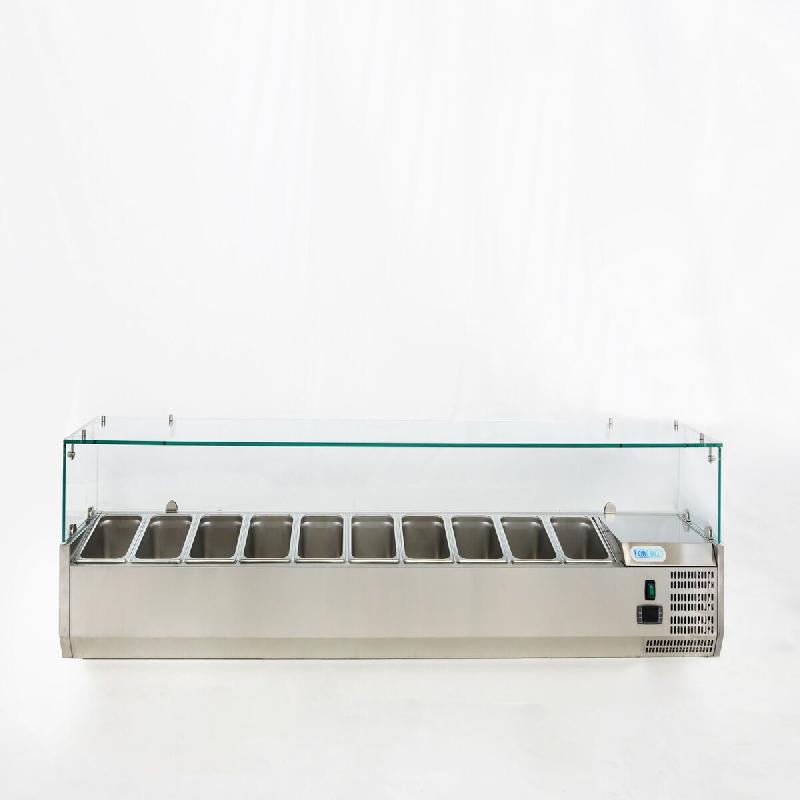 Vitrine réfrigérée pour condiments. Capacité 10xGN1/4. Dimensions (LxPxH) 200x33x43,5 cm. ForCold by FIMAR Modèle G-VRX2000-330 - 223_0