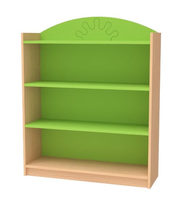 Bibliothèque standard pour crèches - 3 étagères - Réf. LEC.B - Dimensions L1000mm x H1240mm x P320mm_0