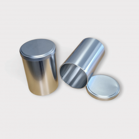 Boîte métal cylindrique argentée diam. 90 mm x Hauteur 140 mm - BE000006_0