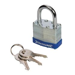 Cadenas en Acier Laminé 50 mm – Sécurisé et Résistant – Protection Optimale pour Vos Biens - Silverline - gris 5060012965358_0