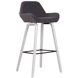 CLP Tabouret de bar nan en tissu à 4 pieds Noir /Bois de chêne Blanc - noir textile 318155_0
